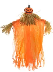 Light Up Orange Pumpkin Scarecrow Hanging Halloween Decoration