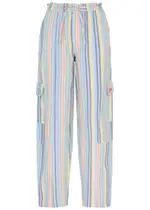 Damson Madder Sicily Striped Cotton-blend Cargo Trousers - Multicoloured - 10 (UK10 / S) 10 (UK10 / S)