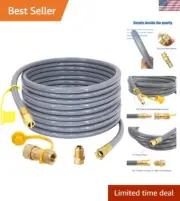 1/2-Inch Natural Gas Hose - 36 Feet, Quick-Disconnect Kit for Outdoor Cooking