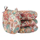 Greendale Home Fashions 15-inch Outdoor Round Bistro Seat Cushion Set of 4 Pa...