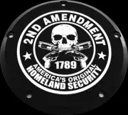 CE Black Billet 2nd Amendment Derby Cover Harley Street Glide ST 22