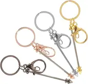 FOMIYES 4pcs Beaded Keychains Zinc Alloy Metal Key Rings for DIY Projects Stylish Key Accessories for Bags Belts Handbags Shoes and Crafts Creative Present Idea