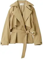 [FRAY I.D] Frey Idy FWFC251042 BEG Women's 3-Way Middle Trench Coat, beige, BEG, 0