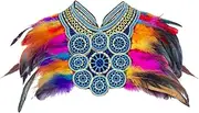 [Hellery] Artificial Feather Shrug Shawl Halloween Roles Playing Dress Up Capelet for Gift