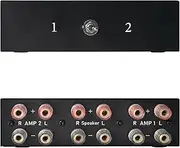 Y.D.F 2 Port Amplifier Speaker Selector, 2(1)-in-1(2)-Out Amp Speaker Switcher Selector, AMP A/B Switch Splitter 2-Way Loudspeaker Control Combiner Box