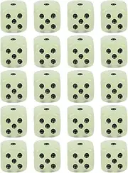 UPKOCH 20pcs Luminous Six Sided Dice Creative Resin Party Props for Ktv and Bar Entertainment Fun Glow The Dark Gaming Accessories