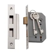 6160 Mortice Lock 5 Lever Polished Nickel CTC57mm Backset 46mm