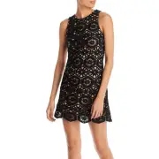 Aqua Womens Crochet Mini Sleeveless Shift Dress BHFO 7438
