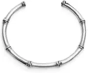 Fashion Bracelet,Gifts for Mum,Ladies 925 Sterling Silver Bracelet Bamboo Type Adjustable Open Cuff Bangle Friendship Bracelet Sterling Silver Jewellery Gifts for Sisters Friend Couples Mom