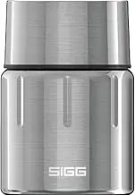 Sigg - Insulated Food Container - Silver Food Jar Brush Selenite - Integrated Cutlery - Hot & Cold, BPA Free - Stainless Steel - 17 Oz