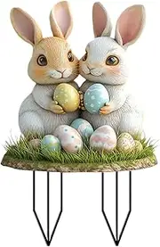 Yard Stake Easter - Decorative Garden Signs | 2D Acrylic Holiday Decorations Outdoor Signs, Farmhouse Rustic Decor for Home