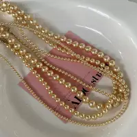 在飛比找Very buy優惠-法式輕奢金色珍珠項鍊簡約時尚通勤鎖骨鏈復古氣質高級感項飾