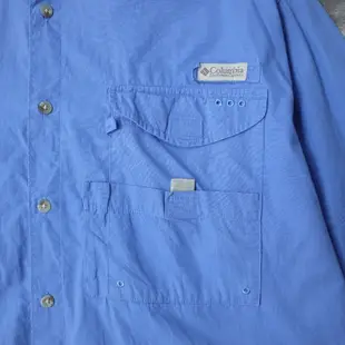 古著 Columbia PFG Vented Fishing Shirt 釣魚襯衫 藍色