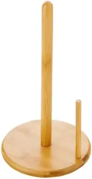 Stand Paper Towel Holder Wood Wooden Countertop with Base Kitchen Roll Organizer