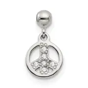 Sterling Silver Mio Memento Cz Dangle Peace Charm