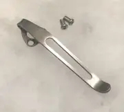 Satin Titanium Clip Compatible To Spyderco Tenacious Persistence Ambitious