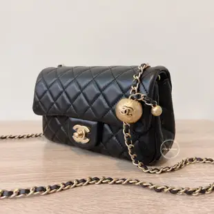 Chanel 現貨 新款 金球 mini coco 20cm 黑色 復古 霧金 金鏈 羊皮 AS1787 北市可面交 刷卡分期