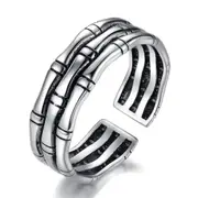 3PCS Copper Ring Fashion Woman Jewelry Retro Simple Adjustable Bamboo Ring