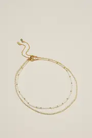 [Rubi] Rubi - 2Pk Beaded Necklace - Gold plated micro pearl OS GOLD PLATED MICRO PEARL