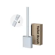 Bathroom Silicone Bristles Toilet Brush with Holder Creative Cleaning - Grey