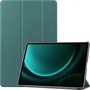 YKNIUFLY Case for Samsung Galaxy Tab S9 FE Plus, PU Slim Cover, with Auto Sleep/Wake up Hard Trifold Stand Cover, Case for Samsung Galaxy Tab S9 FE Plus.(Dark Green)