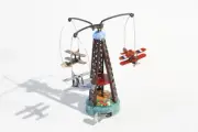 Biplane Carousel. Tin Toy / Retro / Clockwork Fairground Toy