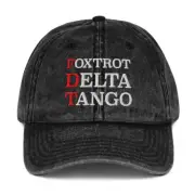 Foxtrot Delta Tango Hat (Embroidered Cotton Twill Cap)
