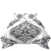 Grey Royal Floral Coverlet