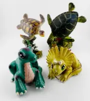 4pc Aquarium Decorations for Fish Tanks (New) turtles and dinosaurs