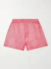 [Kiki de Montparnasse] Kiki de Montparnasse - Laser-cut Silk-organza Shorts - Bubblegum - small small Pink