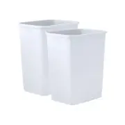 Superio 4.5 Gallon Plastic Trash Can, Waste Bin- 18 Qt (2, White)