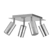 Adjustable Spot Light - 4 Heads Square Base - GU10 - Titanium