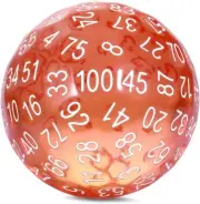 D100 Dice Translucent Orange