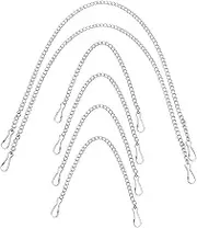 HOLIDYOYO 6pcs Tag Chain Clothes Hangers Hanging Chains with Hooks Decorative Chains for Hanging Bag Decorative Chain Wall Hanging Chain Decoration Door Sign Hanging Chain Silver Steel