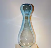 PILCHUCK SCHOOL VASE ART GLASS VESSEL "BLUE PRISMATISM" STANWOOD, WA USA