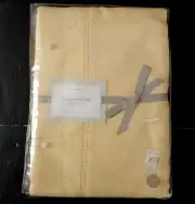 NEW Williams-Sonoma 100% Linen Double Hemstitch Tablecloth Pale YELLOW 70 x108"