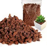Red Lava Rock 5LB for Plants Garden Landscaping Decoration Aquarium Volcanic Horticultural Bonsai Terrarium Fish Tank Decorative Stone, Size from 0.25 to 0.35 Inches
