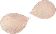 [XMSM] Lace Adhesive Bra Strapless Sticky Invisible Push Up Silicone Bra For Backless Dress With Nipple Covers Nude