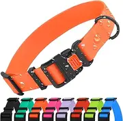 CollarDirect Adjustable Dog Collar Colorful Waterproof Pet Collars Small Medium Large Dogs Puppy Pink Black Blue Mint Green Orange (Neck Fit 18"-26", Orange)
