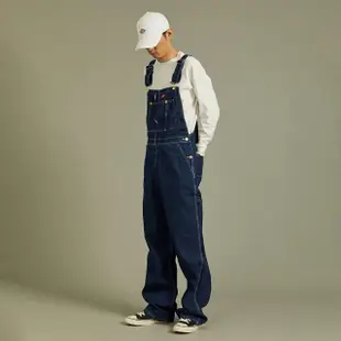 【Dickies】Dickies男款水洗藍83294純棉帆布多口袋可拆式吊帶長褲｜DK011764F13