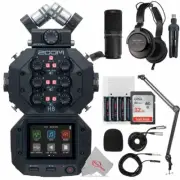 Zoom H8 8-Input 12-Track Digital Recorder + Podcast Accessory Bundle