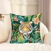 Tropical Tigers Decorative Toss Pillows Cover 1PC Soft Square Cushion Case Pillowcase for Bedroom Livingroom Sofa Couch Chair