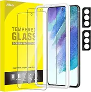 [JETech] Screen Protector for Samsung Galaxy S21 FE 5G with Camera Lens Protector, Easy Installation Tool, Tempered Glass Film, Fingerprint ID Compatible, 2-Pack Each