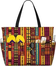 [NLZI] Beach Bag for Women Beach Tote Bag Waterproof Sandproof Large Bags with Zipper Big Capacity for Vacation Travel