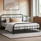 Queen Bed Frame Metal Bed with Extra Storage Space Home Bedroom Bed Base Plaform
