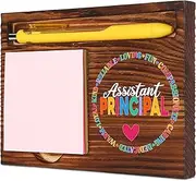 Vivopisew Assistant Principal Desk Organizer with pen trough, Office Decor for School Administrators back to school, Appreciation Gifts for Assistant Principals, Desk Retro Note Pad Holder VN503