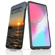 For Samsung Galaxy S10 5G Case Armour Cover, Sailing Sunset