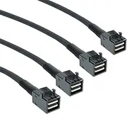 2 Pack Internal Mini SAS HD SFF-8643 to SFF-8643 Cable, 0.5m (1.6ft), 36 Pin, With Sideband, 100 Ohm, Flexible, Support RAID, PCIE Controller