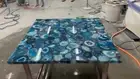 Blue Agate Coffee Table Top, Agate Stone Center Table Top, Natural Stone Top