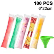 Popsicle Bags, 100 Pack Ice Pop Mold Bags, Disposable Diy Popsicle Molds Bags Pouches -comes With Silicone Funnel stcyv